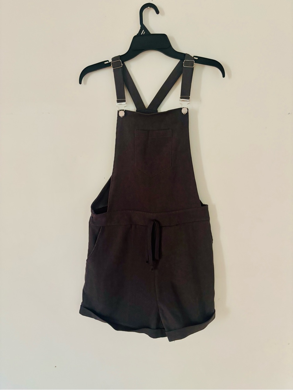 SHEIN Charcoal Gray Short Overalls Romper L